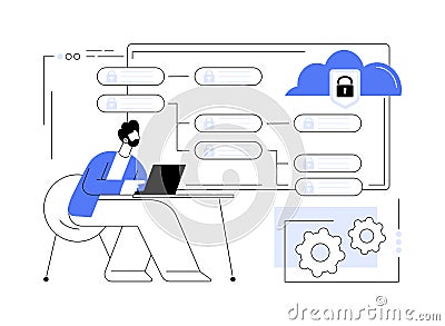Cloud security abstract concept vector illustration. Vector Illustration