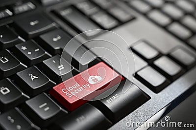 Cloud Security , Keyboard button enter symbol Stock Photo
