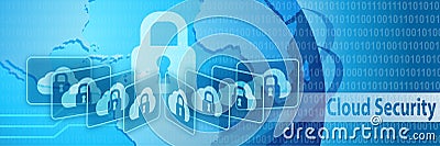 Cloud Security Protection Banner Stock Photo