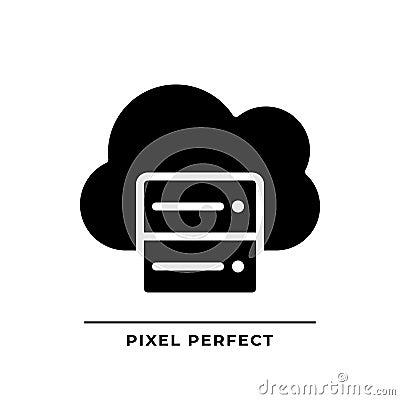 Cloud server black glyph icon Vector Illustration