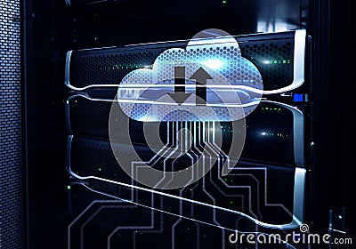 CLoud server and computing, data storage and processing. Internet and technology concept Stock Photo