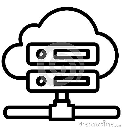 Cloud Server Rack Isolated Vector Icon that can easily modify or edit. Vector Illustration