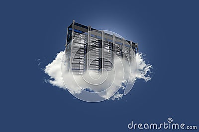 Cloud Server on the Sky Stock Photo