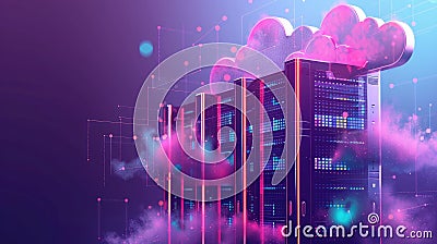 a cloud server for storing data, showcasing its sleek and futuristic design while emphasizing its capacity to securely Stock Photo