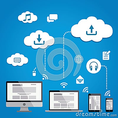 Cloud Service Infographics Vector Illustration