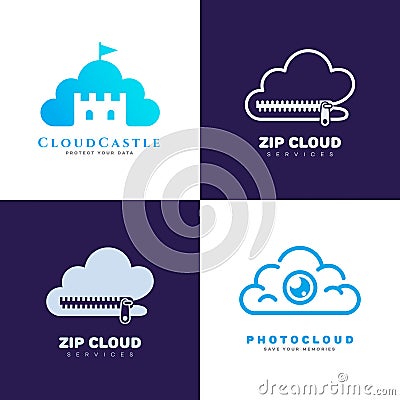 Cloud service logo Vector Illustration