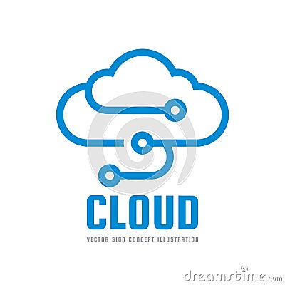 Cloud Service - vector logo template concept illustration. Data storage transfer upload download icon. Technology symbol. Vector Illustration