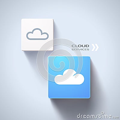 Cloud services concept. Eps10 vector Vector Illustration
