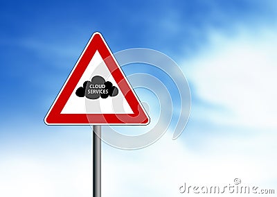 Cloud Services Road Sign Stock Photo