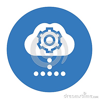 Blue color cloud settings icon Vector Illustration