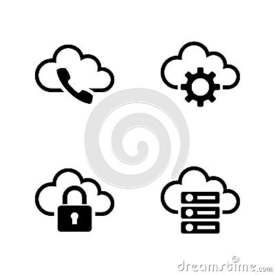 Cloud settings. Simple Related Vector Icons Vector Illustration