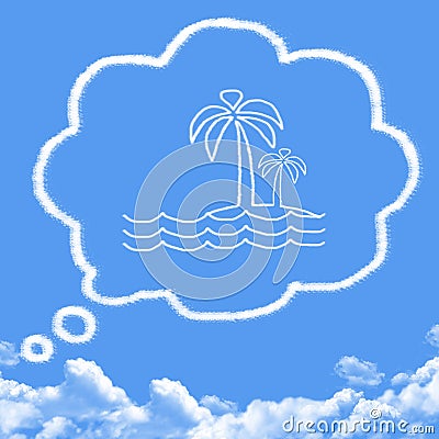 Cloud shaped as dreams about vacation Stock Photo