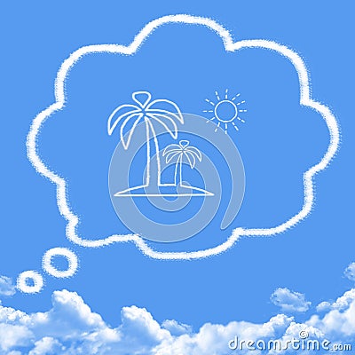 Cloud shaped as dreams about vacation Stock Photo