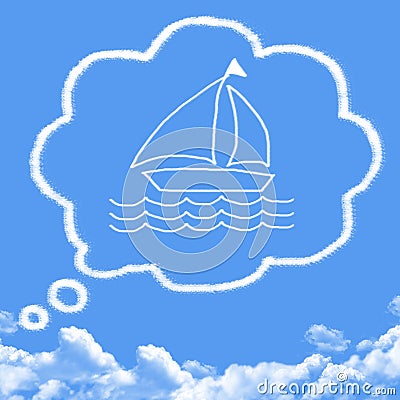 Cloud shaped as dreams about vacation Stock Photo