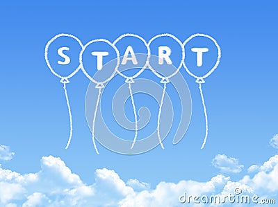 Cloud shaped as start Message Stock Photo
