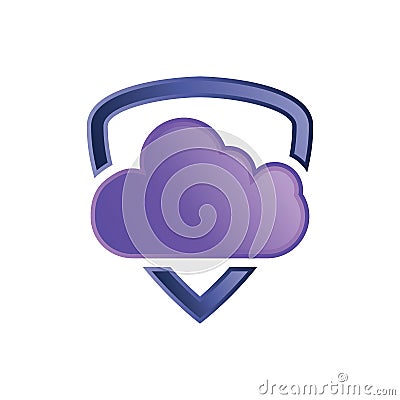 Cloud Shield Logo Vector Vector Illustration