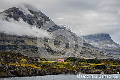 A Cloud-shrouded Fjord Stock Photo