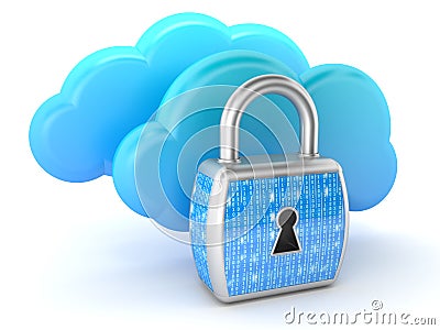 Cloud sign as padlock Stock Photo