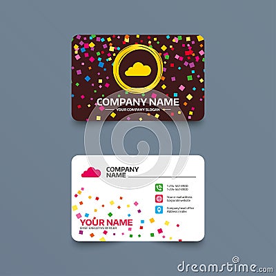 Cloud sign icon. Data storage symbol. Vector Illustration