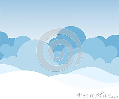 Cloud with sky background illustration Cartoon Illustration