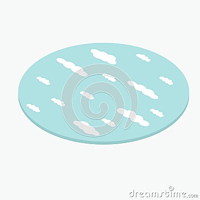 Cloud sky design isometric carpet icon for interior design vector illustration. Vector Illustration