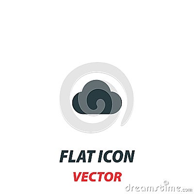 Cloud Sky icon in a flat style. Vector illustration pictogram on white background. Isolated symbol suitable for mobile concept, Cartoon Illustration