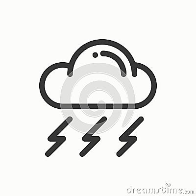 Cloud, sky, rain, storm line simple icon. Weather symbols. Meteorology. Forecast design element. Template for mobile app Vector Illustration