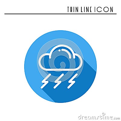 Cloud, sky, rain, storm line simple icon. Weather symbols. Meteorology. Forecast design element. Template for mobile app Vector Illustration