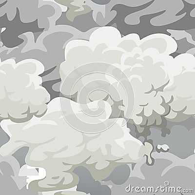 Cloud in the sky seamless pattern, air nature decorative background, texture for fabric design vector illustration Vector Illustration