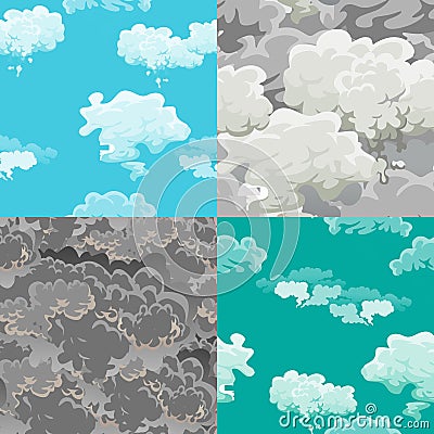 Cloud in the sky seamless pattern, air nature decorative background, texture for fabric design vector illustration Vector Illustration