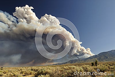 Cloud of smoke from a California wildfire Stock Photo