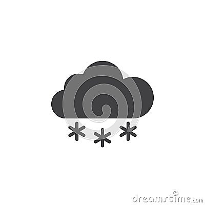 Cloud snow icon , solid logo illustration, pictogram isola Cartoon Illustration