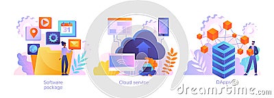 Cloud software service abstract concept Vector Illustration