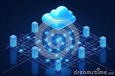 Cloud SQL Hosting Architecture - Modern Approach Stock Photo