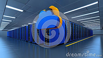 Cloud Storage and Backup with Holographic Database Synchronization Stock Photo