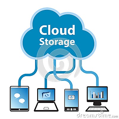 Cloud Storage Vector Illustration