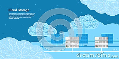 Cloud storage concept Vector Illustration