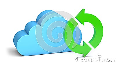 Cloud storage. Data sync or backup. isolated on white background. 3d render Stock Photo