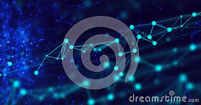 cloud storage digital technology internet network background, sytem hologram link working, web of internet of things Cartoon Illustration