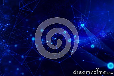 cloud storage digital technology internet network background, sytem hologram link working, web of internet of things Cartoon Illustration