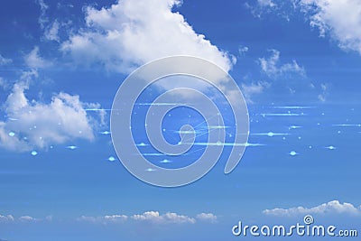 cloud storage digital technology internet network background, sytem hologram link working, web of internet of things Stock Photo