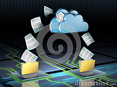 Cloud storage Cartoon Illustration