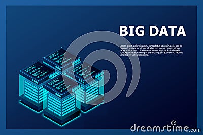 Cloud storage download isometric vector illustration. Digital service or app with data transfering. Online computing technology. 3 Vector Illustration