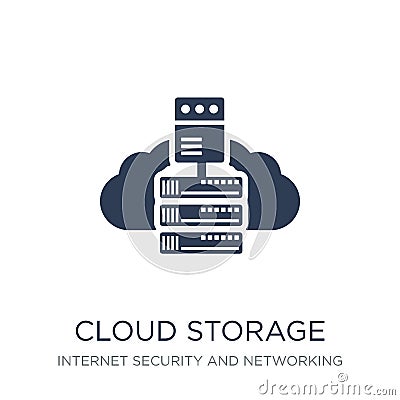 Cloud storage icon. Trendy flat vector Cloud storage icon on white background from Internet Security and Networking collection Vector Illustration