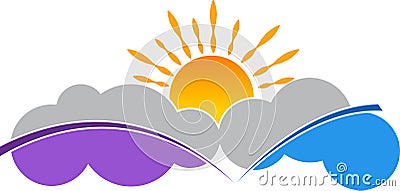 Cloud and sun logo Vector Illustration