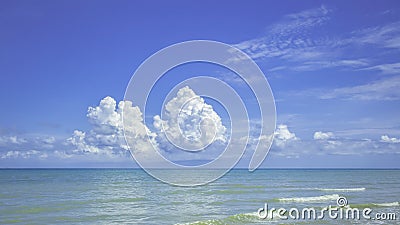 Cloud sunny summer blue sky,Relaxation on the beach concept,Travel vacation background Stock Photo