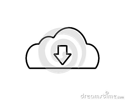 Cloud sync arrow line icon. Backup and restore data cloud storage sign Stock Photo