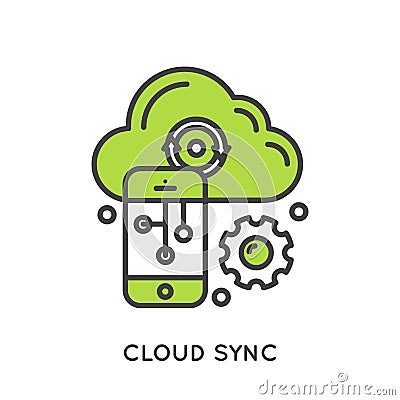 Cloud Sync and Data Stock Photo