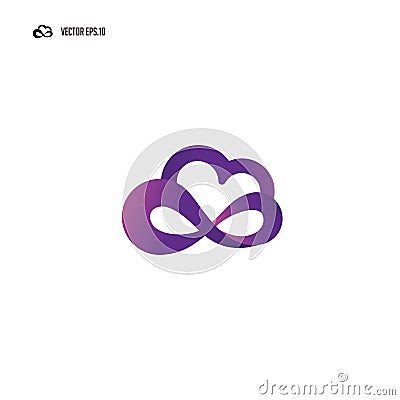 Cloud Sync, cloud computing with data synchronization logo design Vector Illustration