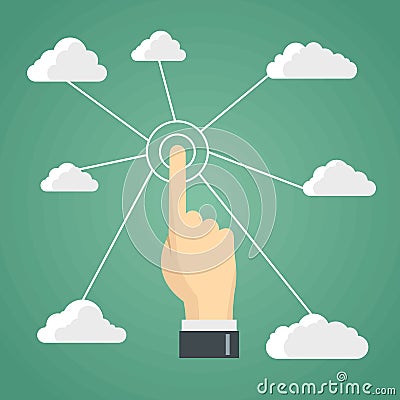 Cloud technologies illustration for business design Vector Illustration